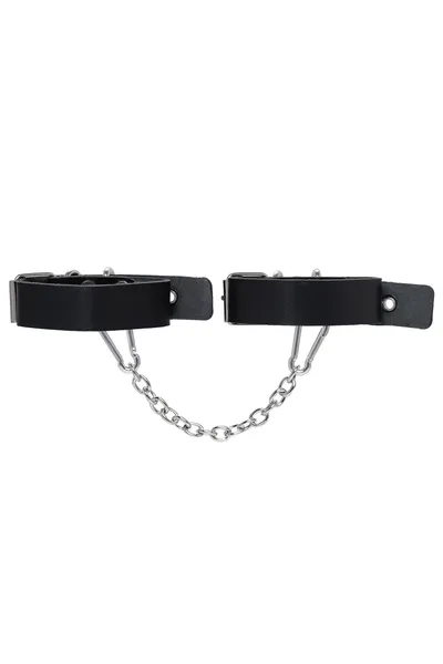 Pecado BDSM okovi, od jedne trake sa ušicama, koža, crna