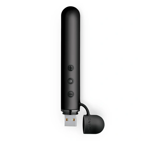 Le Vand Baton silikonski mini luxuzni vibrator tamni hrom