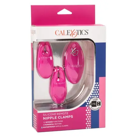 Stege za bradavice sa daljinskim upravljanjem REMOTE NIPPLE CLAMPS (pink)