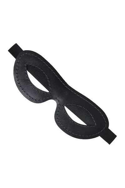 Pecado BDSM Maska, otvorena ovalna, prirodna koža, crna