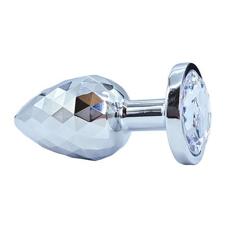 Aluminijumski texturni Analni čep sa prozirnim kristalom Small