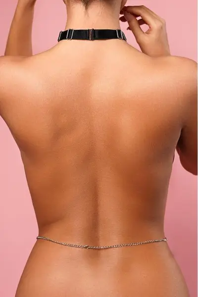 Choker sa ukrasnim lancima OS Black