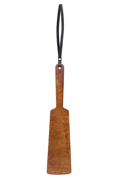 Pecado BDSM paddle, pravougaoni sa mekim jastučićem, koža i drvo, crni