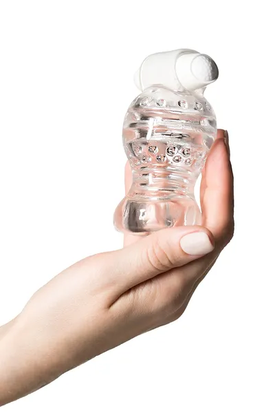 Masturbator nerealan Lingam bi TOIFA Shakti, TPE, transparentan, 9 cm