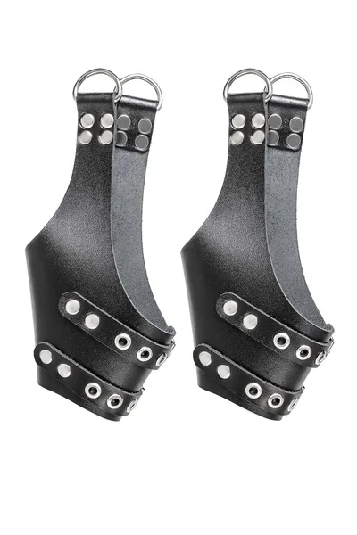 Vešalica Pecado BDSM, gruba sa ušicama, koža, crna