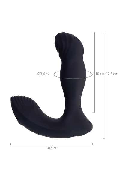 Vibracioni stimulator prostate sa Erotist Mounto daljinskim upravljačem, silikon, crni, 13,2 cm