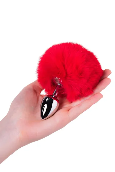 Toifa Metal analna čaura, mala, metal+veštačko krzno, Srebrna, 10 cm