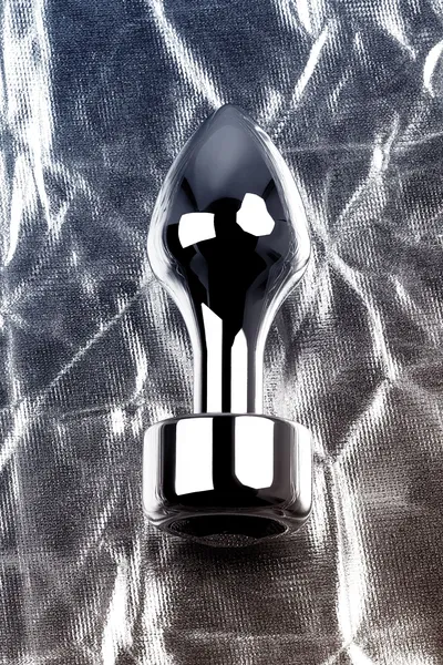 Analni rukav Metal by TOYFA, metal, crna, sa crnim staklom, 10,8 cm, Ø 4 cm, 200 g