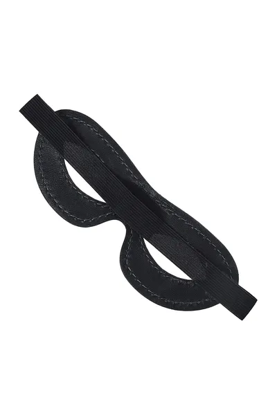 Pecado BDSM Maska, otvorena ovalna, prirodna koža, crna