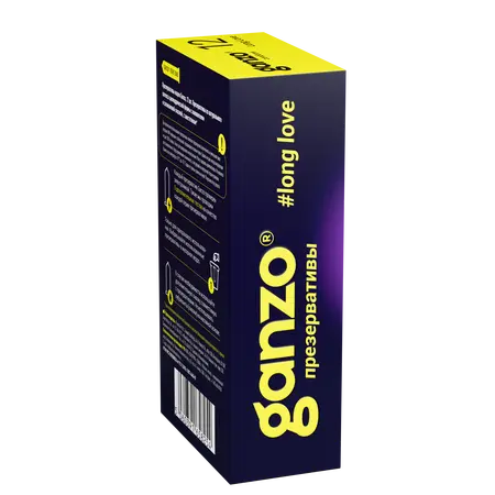 Kondomi Ganzo Long Love, sa anestetičkim efektom, latex, 18 cm, 12 kom.