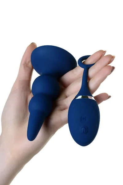 O'plai Prime analna vibraciona kutija sa daljinskim upravljačem, silikon, plava, 12 cm.