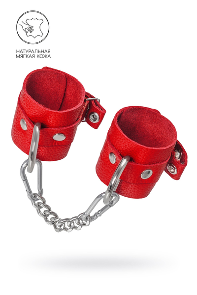 Pecado BDSM lisice, meke sa ušicama, prirodna koža, crvena