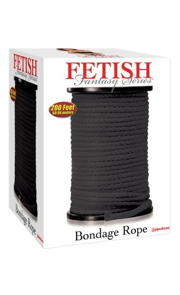 Uže za fixiranje u zavojnici Fetish Fantasi Series Bondage Rope 200 Feet-Black