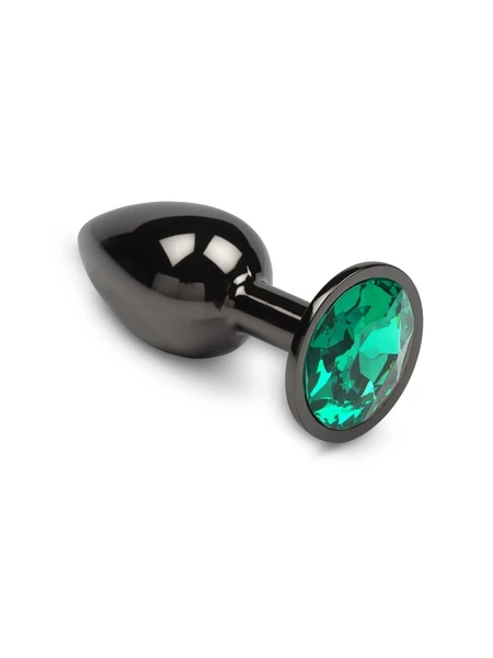 Analni čep mala zelena sa kristalom, grafit-slane stvari, 6 cm
