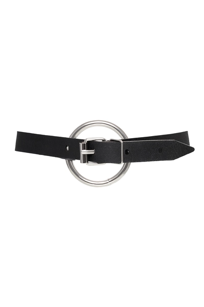 Pecado BDSM Choker, sa okruglim prstenom, model 1, koža, crna
