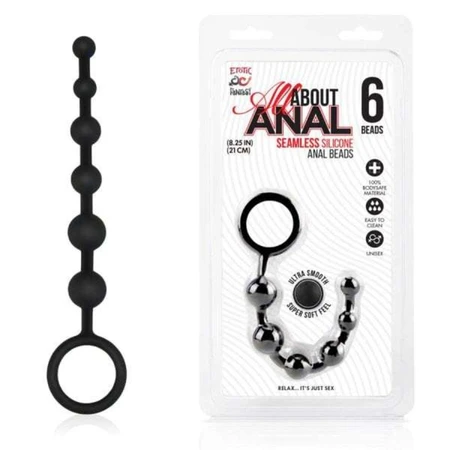 Luxuzne analne perle od silikona 6 kuglica crne