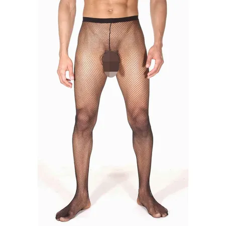 Hulahopke muške poluprozirne u srednje mrežaste crne