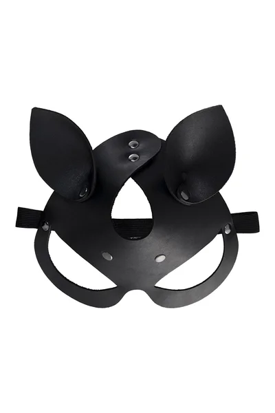 Pecado BDSM Maska, sa mačjim ušima, prirodna koža, crna