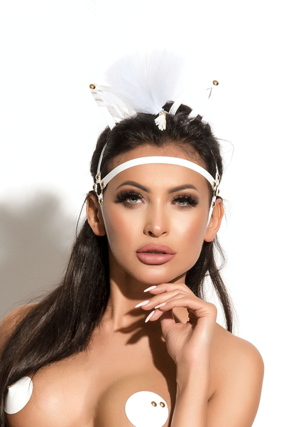 Me Seduce Kueen of Hearts Allure maska za uši, bela, OS