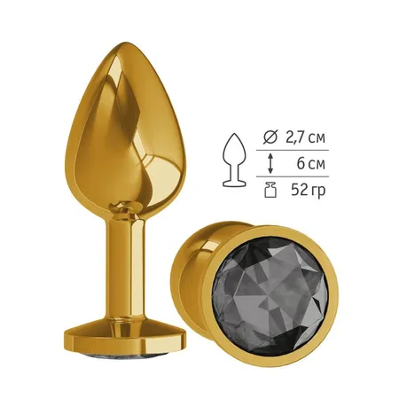 Zlatna analna čaura sa crnim kristalom mala
