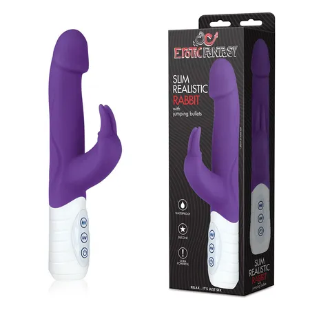 Mini haitek Vibrator sa 3 motora Slim Realistic Rabbit ljubičasta