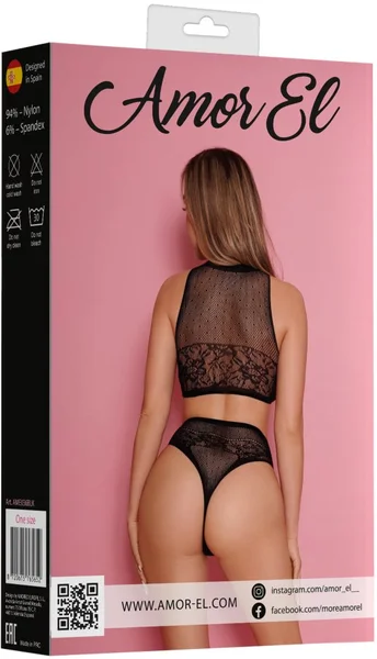 Visoki set prsluka i gaćica (Crna)