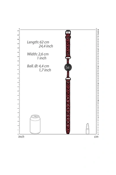 Breathable Lukuri Ball gag lopta, crna sa crvenom