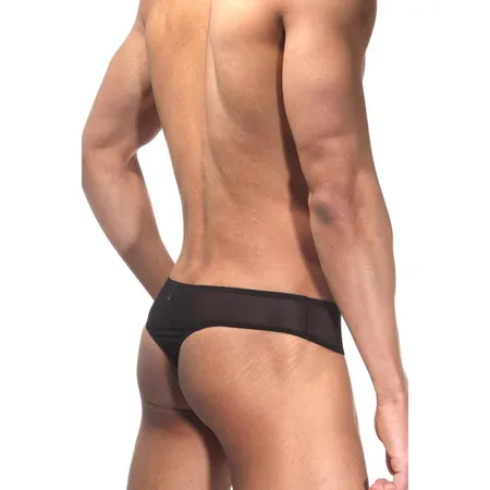 Gaćice muške Tonge crne poluprozirne