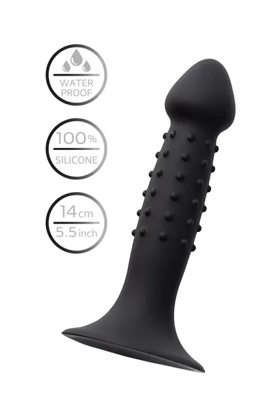 Analni dildo a-igračke Spikn, silikon, Crna, 14 cm