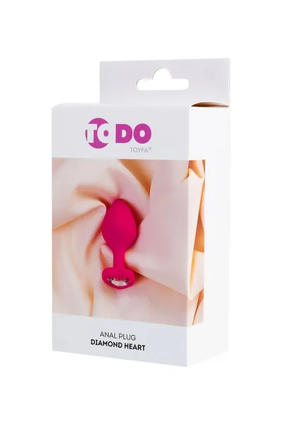 Analna čaura Todo bi Toifa Diamond Heart, silikon, ružičasta, 8 cm, Ø 3 cm