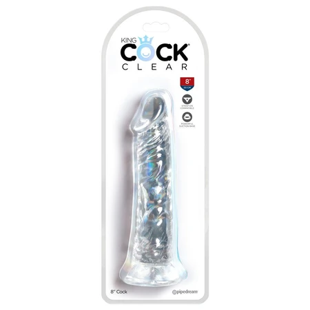 Dildo King Cock transparentan, 20 cm