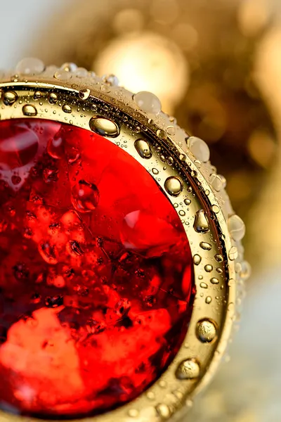 Analna čaura Metal bi TOIFA, metal, zlato, sa crvenim kristalom, 8 cm, Ø 3,4 cm, 85 g