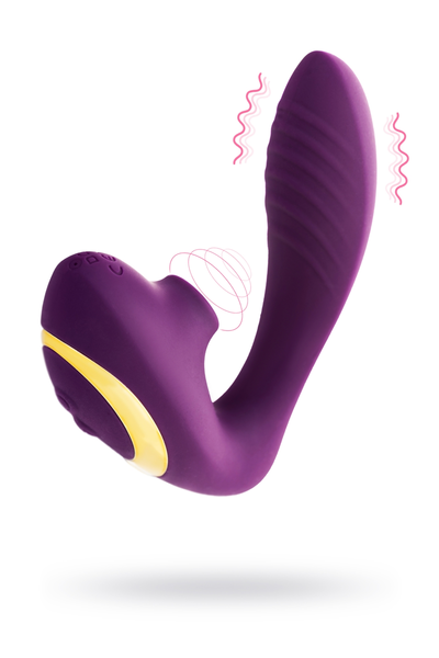 L'eroina Mave dvostruki stimulativni masažer, silikon, ljubičasta, 14 cm
