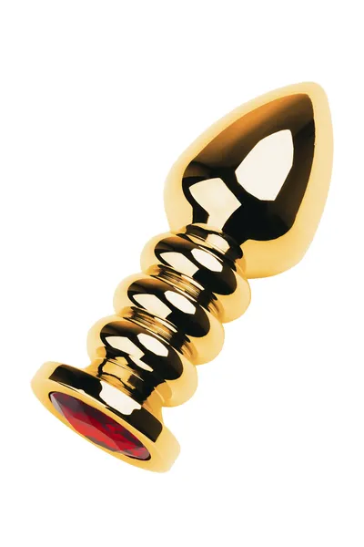 Analna čaura Metal bi TOIFA, metal, zlato, sa crvenim kristalom, 10,5 cm, Ø 4 cm, 165 g
