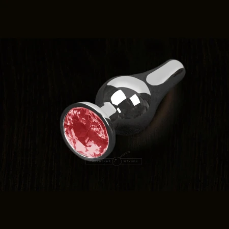 Mali Analni čep sa kristalom, grafit, 8.5 cm