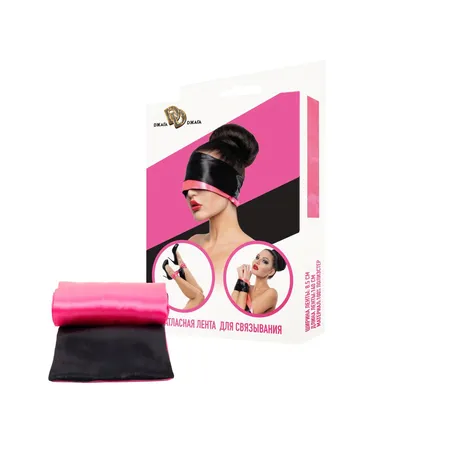 Satenska traka za vezivanje je crno-ružičasta