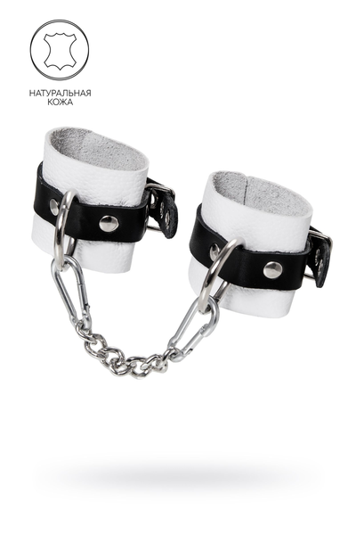 Pecado BDSM lisice, mekane, sa jednim kaišem sa ušicama, koža, bela i crna