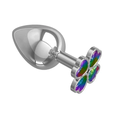 Velika analni rukav Silver Detelina sa raznobojnim staklom