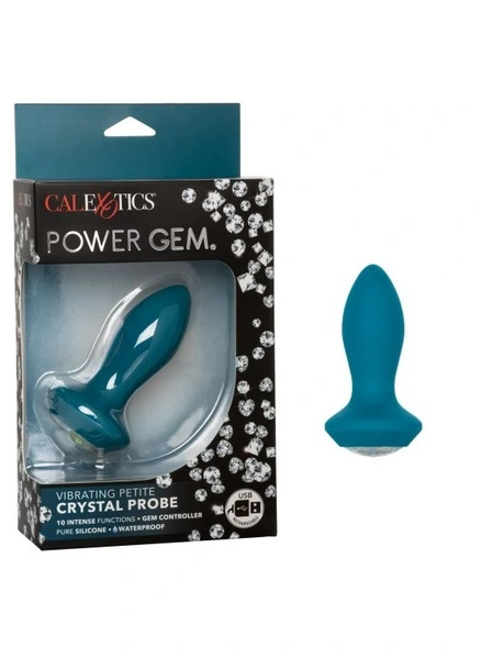 Pover Gem Vibrating Petite Cristal probe Analni čep sa vibracijama, plava