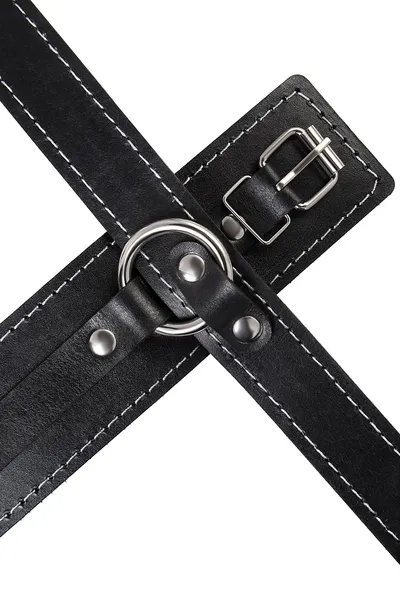 Pecado BDSM sistem vezivanja, za pričvršćivanje ruku na noge, koža, crna