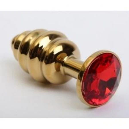 ANALNI ČEP FIGURIRANO ZLATO SA CRVENIM RHINESTONEOM 8K3,5CM