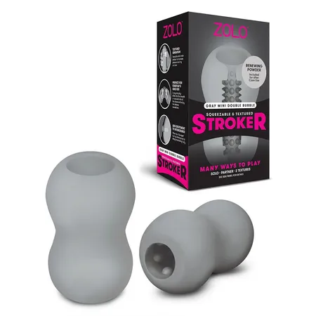 Dvostruki masturbator mini Double Bubble siva