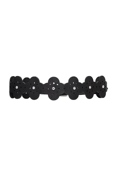 Pecado BDSM Choker, sa uzorcima i rhinestones, koža, crna