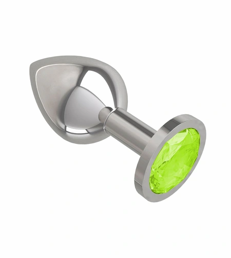 Srebrna analna čaura sa kristalom salate je srednja