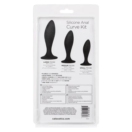 Silicone Curve anal kit set od tri čep