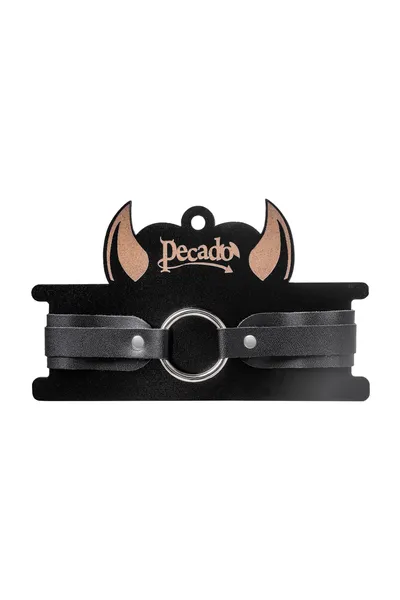 Ogrlica od čekića Pecado BDSM, zaobljena koža, crna