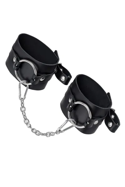 Pecado BDSM okovi, debela koža sa ušicama, prirodna koža, crna