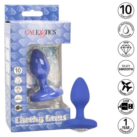 Punjiva analna vibraciona ploča Cheeki Gems Medium Rechargeable Vibrating probe