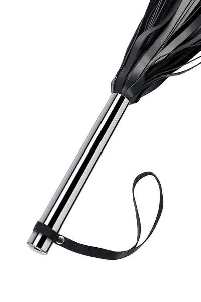 Bič veliki Pecado BDSM, metalna drška, crni bičevi, prirodna koža