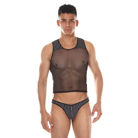 Muški 2 u 1 komplet majica i Tonga u prugama